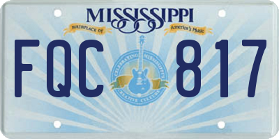 MS license plate FQC817
