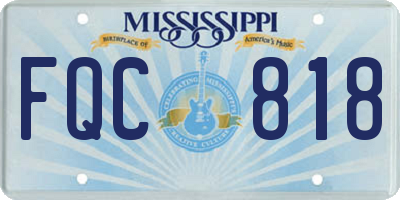 MS license plate FQC818