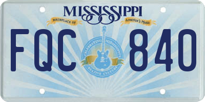 MS license plate FQC840