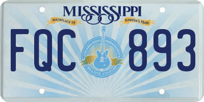 MS license plate FQC893