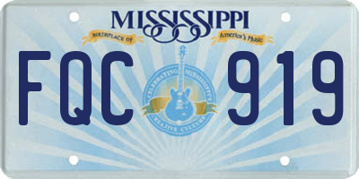MS license plate FQC919