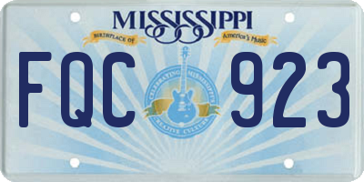 MS license plate FQC923