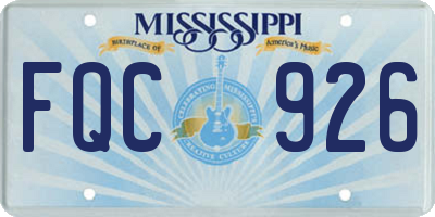 MS license plate FQC926