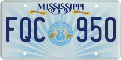 MS license plate FQC950