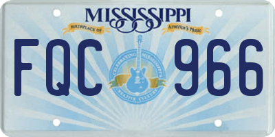 MS license plate FQC966