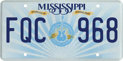 MS license plate FQC968