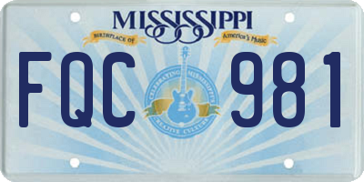 MS license plate FQC981