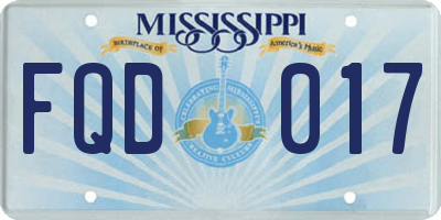 MS license plate FQD017