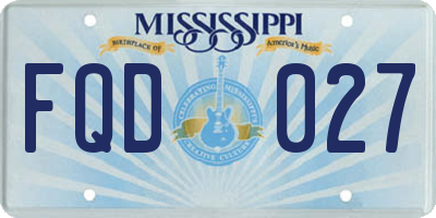 MS license plate FQD027