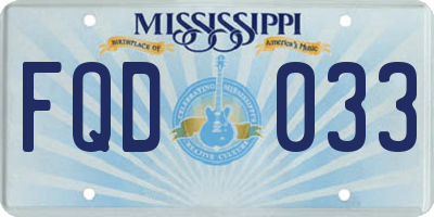 MS license plate FQD033