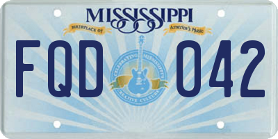 MS license plate FQD042
