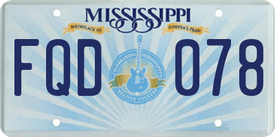 MS license plate FQD078