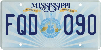 MS license plate FQD090