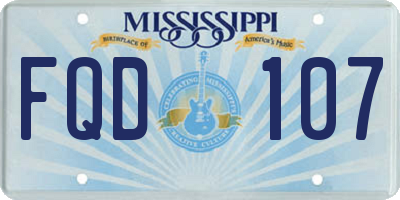 MS license plate FQD107