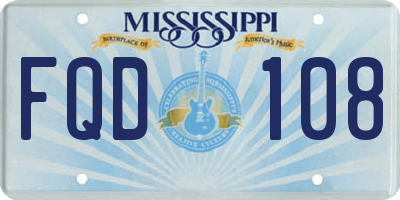 MS license plate FQD108