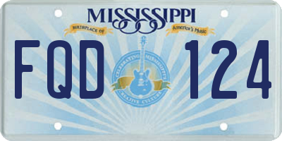 MS license plate FQD124