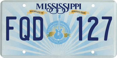 MS license plate FQD127