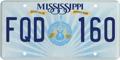MS license plate FQD160