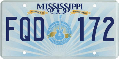 MS license plate FQD172