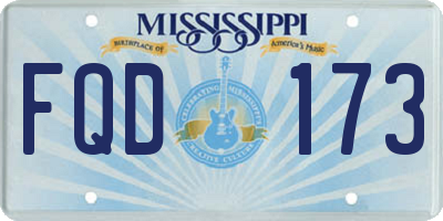 MS license plate FQD173