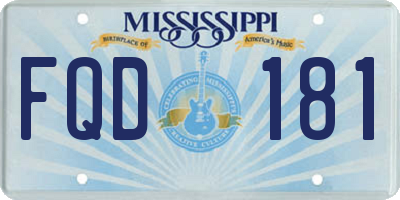 MS license plate FQD181