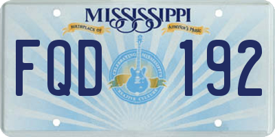 MS license plate FQD192