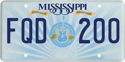 MS license plate FQD200