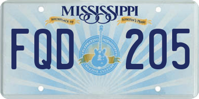 MS license plate FQD205