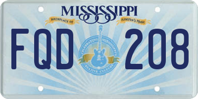 MS license plate FQD208
