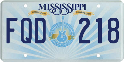 MS license plate FQD218