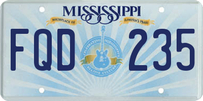 MS license plate FQD235