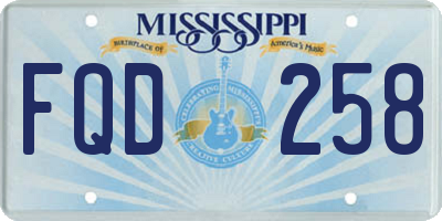 MS license plate FQD258