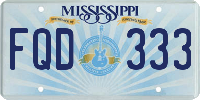 MS license plate FQD333