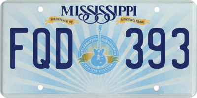 MS license plate FQD393