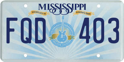 MS license plate FQD403