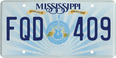 MS license plate FQD409