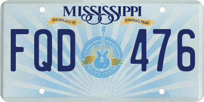MS license plate FQD476