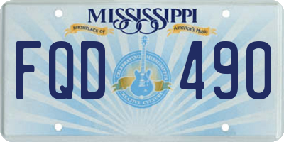 MS license plate FQD490