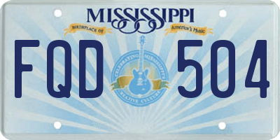 MS license plate FQD504