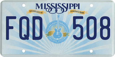 MS license plate FQD508
