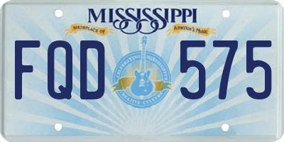 MS license plate FQD575