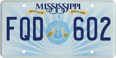 MS license plate FQD602