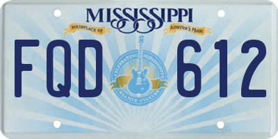 MS license plate FQD612