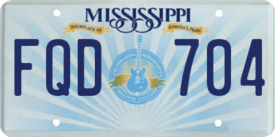MS license plate FQD704