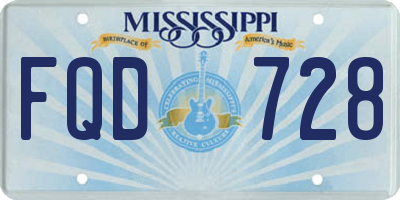 MS license plate FQD728