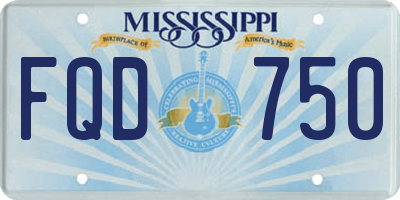 MS license plate FQD750