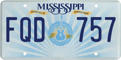MS license plate FQD757