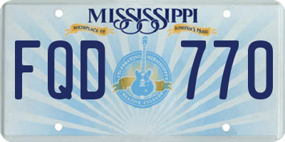 MS license plate FQD770