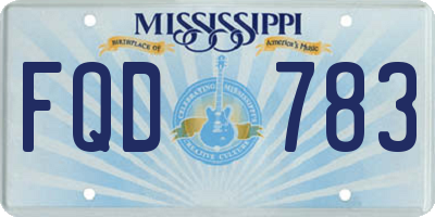 MS license plate FQD783