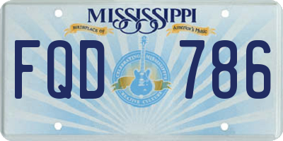 MS license plate FQD786